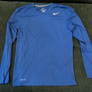 Nike blue dry fit long sleeve shirt